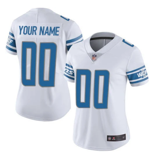 Women's Detroit Lions ACTIVE PLAYER Custom White Vapor Limited Stitched Football Jersey